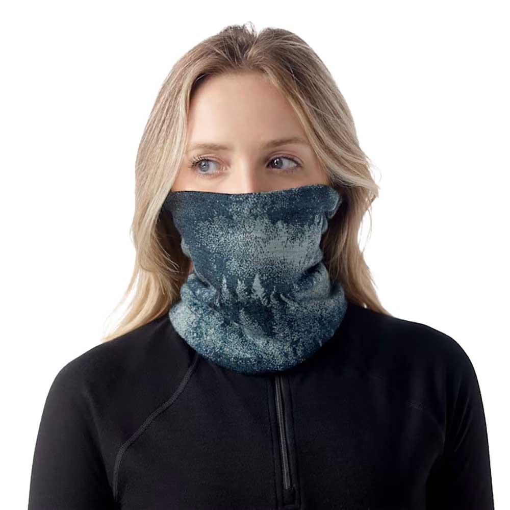 Thermal Merino Reversible Neck Gaiter - Twilight Foggy Pines