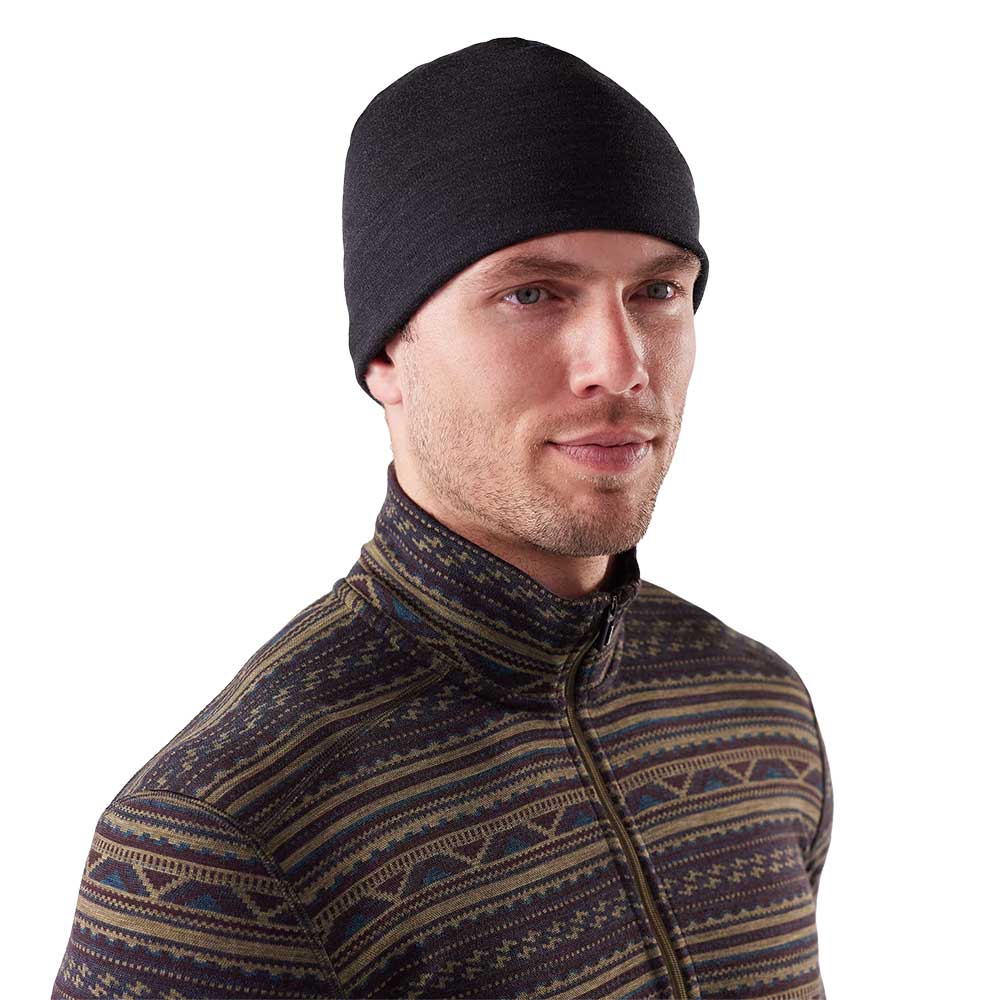 Thermal Merino Reversible Cuffed Beanie - Charcoal