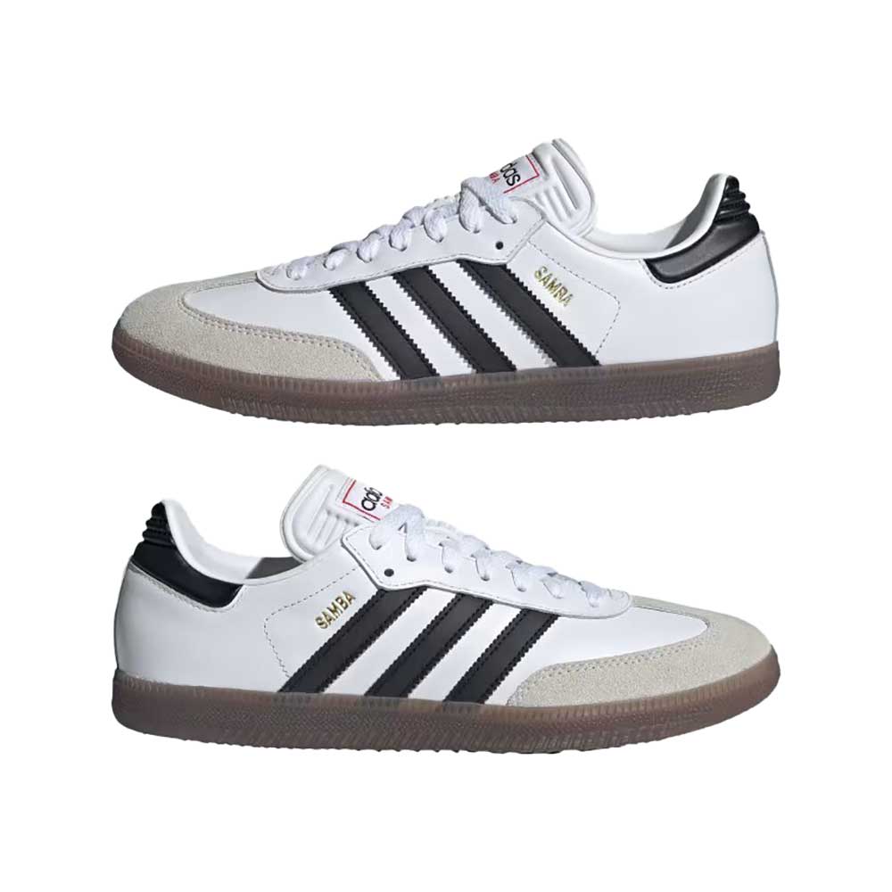 Men's Samba Indoor Soccer Shoe - Cloud White/Core Black/Vivid Red - Regular (D)