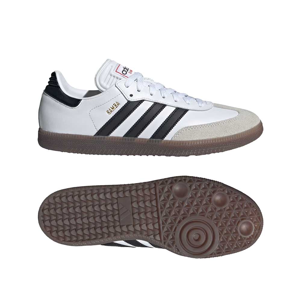 Men's Samba Indoor Soccer Shoe - Cloud White/Core Black/Vivid Red - Regular (D)