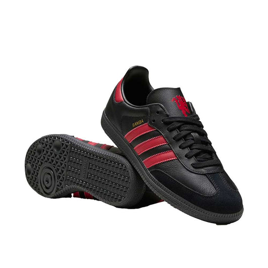 Men's Samba MUFC Indoor Soccer Shoe - Core black/MUFC Red/Core Black - Regular (D)