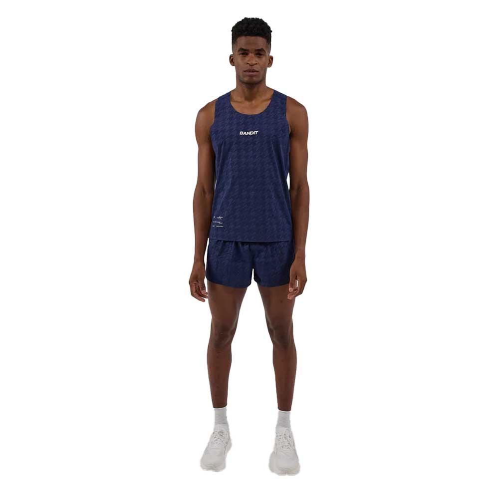 Men's Vento Training Singlet Embossed Houndstooth - NY Navy/Vintage Blue