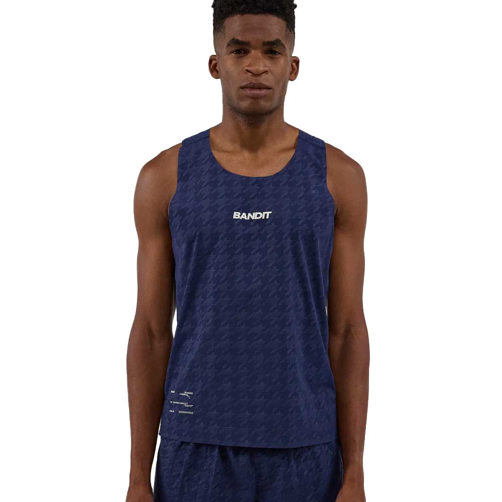 Men's Vento Training Singlet Embossed Houndstooth - NY Navy/Vintage Blue