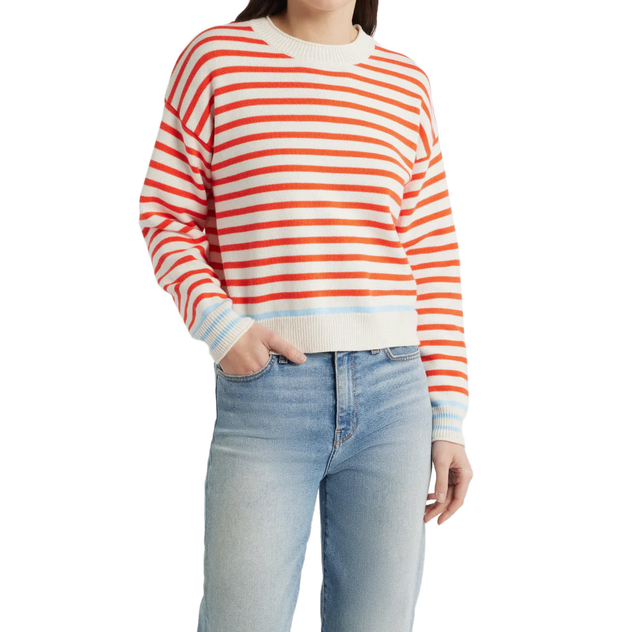 Women's Suki Rollneck Sweater - Red Stripe