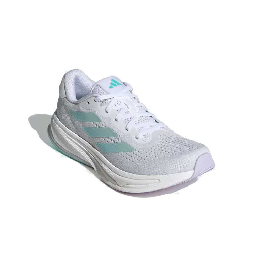 Women's Supernova Rise Running Shoe - Footwear white/Linen green metallic/Flash aqua - Regular (B)