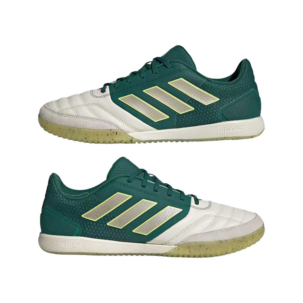 Men's Top Sala Competition Indoor Soccer Shoe - Off White, Collegiate Green, Pulse Lime - Regular (D)