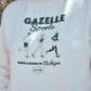 Gazelle Sports Retro Runners Poly-Cotton Hoodie - Natural/White Foldover Woven Square Patch w/ Light Gray Gazelle