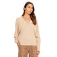Women's Bonita V Neck Knit - Natural