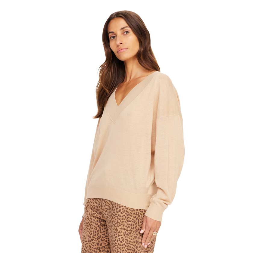 Women's Bonita V Neck Knit - Natural