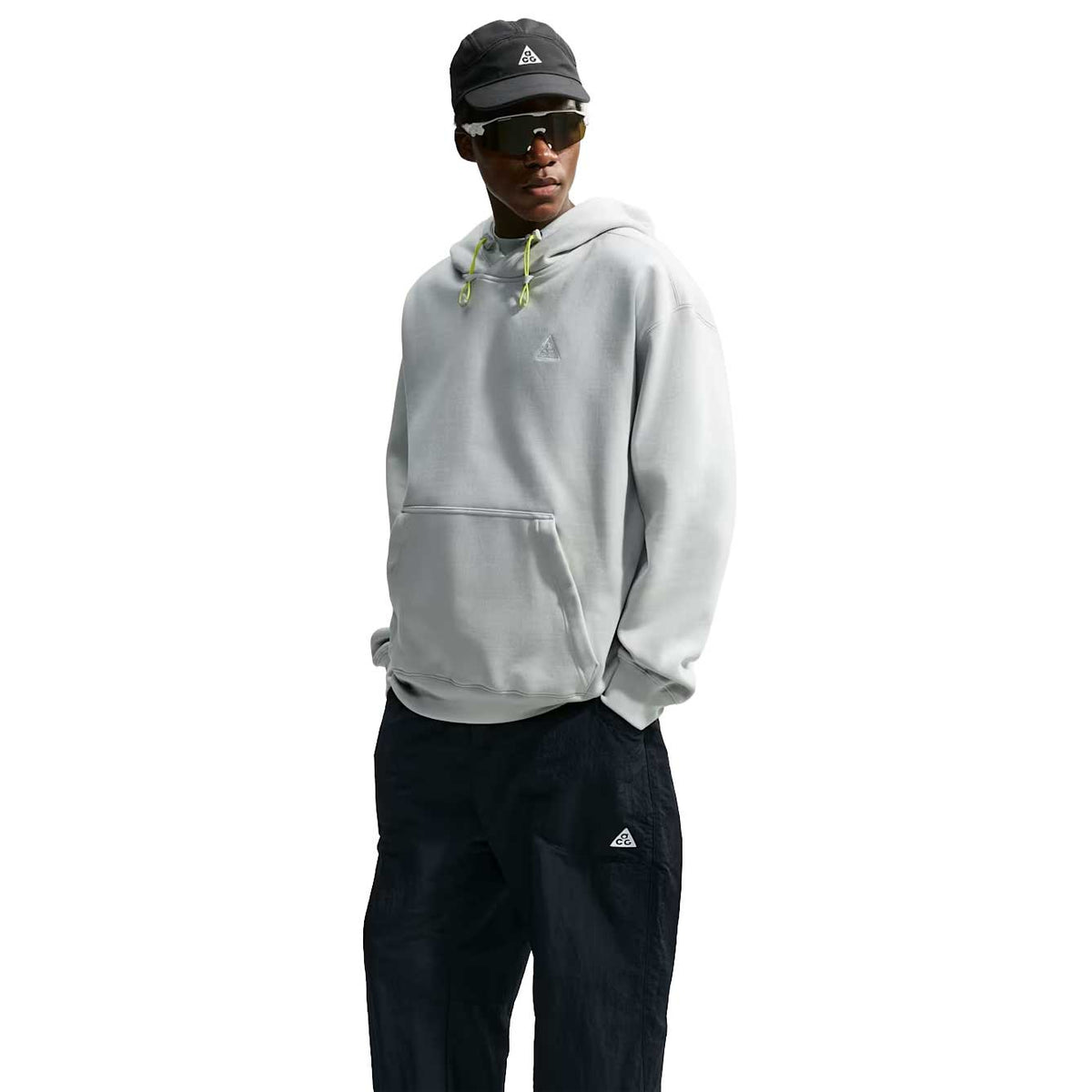 Men's Nike ACG Tuff Fleece Pullover Hoodie - Light Silver/Summit White