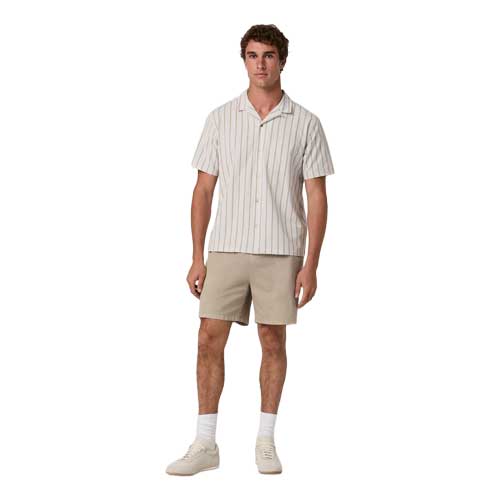 Men's Short Sleeve Bridge Button Down - Salt Marina Stripe