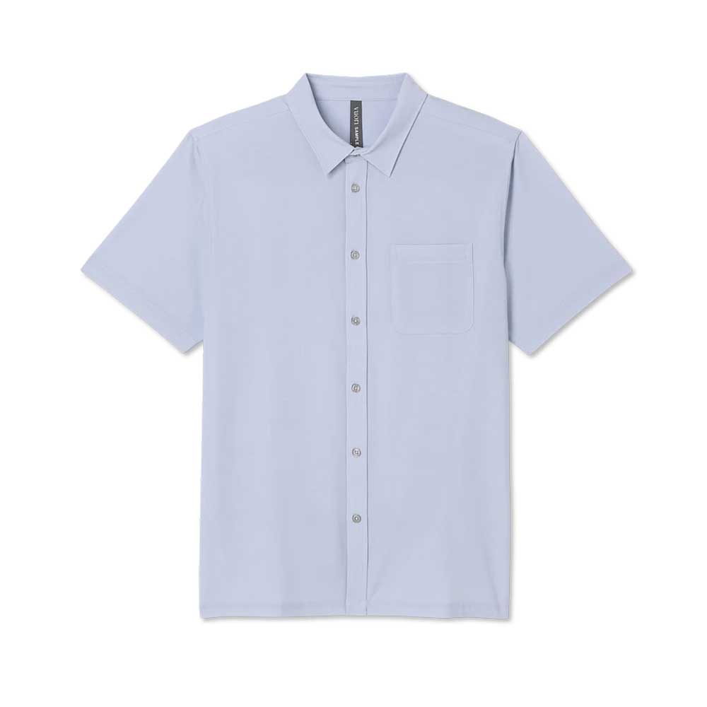 Men's Short Sleeve Bridge Button Down - Atmosphere Mini Stripe