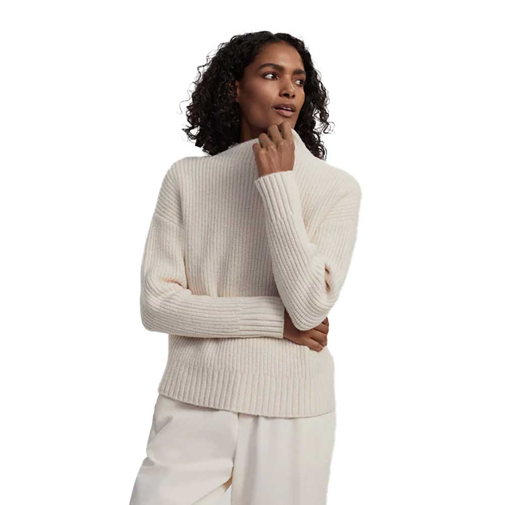 Women s Skyla Funnel Neck Knit Sweater Whitecap Grey Gazelle Sports