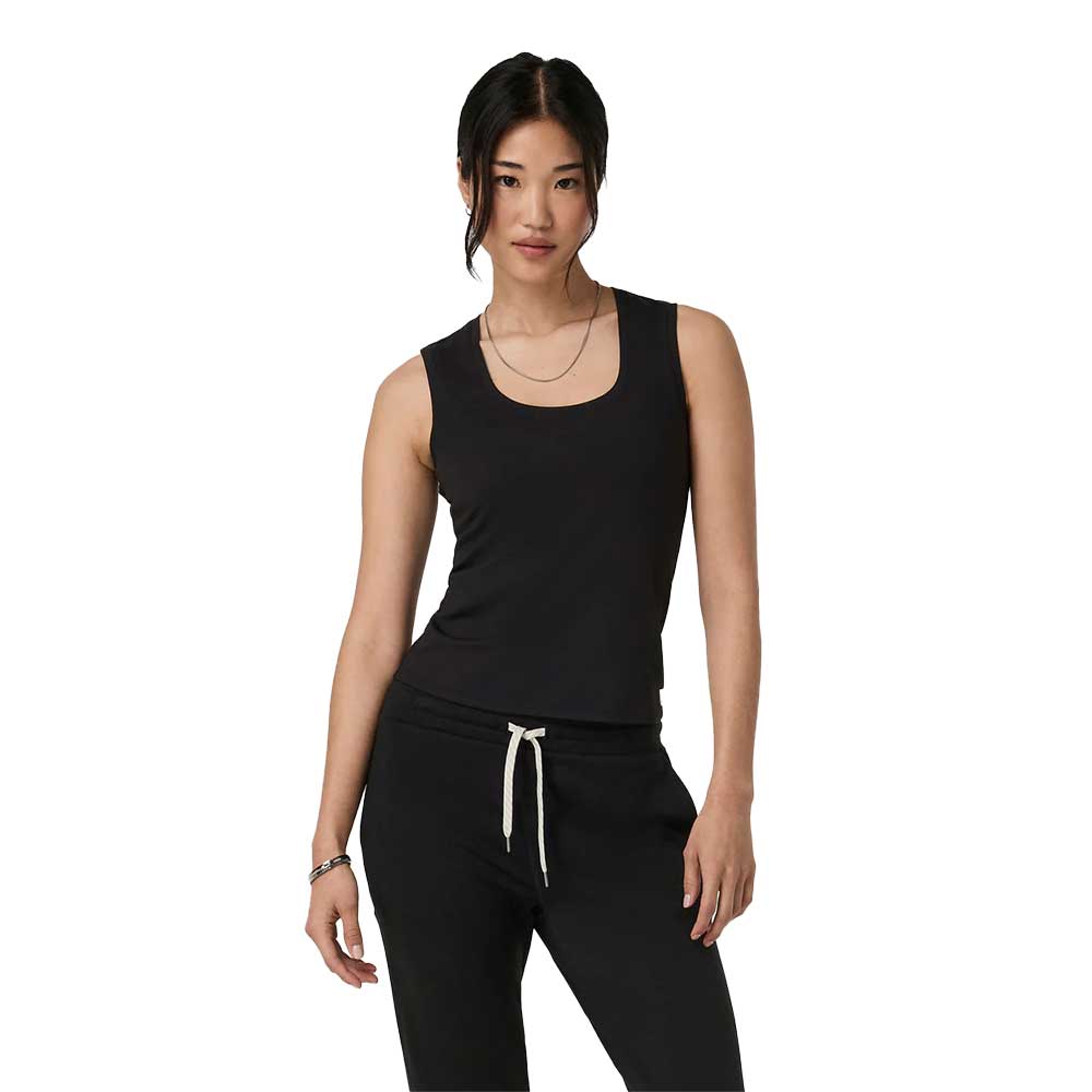 Women's Halo Essential Scoop Tank - Solid Black