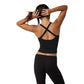 Women's Halo Cross Back Tank - Solid Black