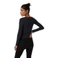 Women's Long Sleeve Pose Subtle Scoop - Solid Black