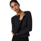 Women's Long Sleeve Pose Subtle Scoop - Solid Black