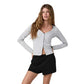 Women's Long Sleeve Halo V-Neck Cardigan - Pale Grey Heather