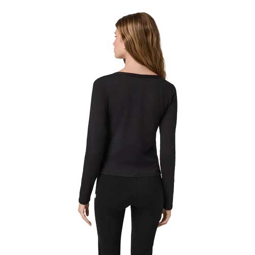 Women's Long Sleeve Halo V-Neck Cardigan - Solid Black