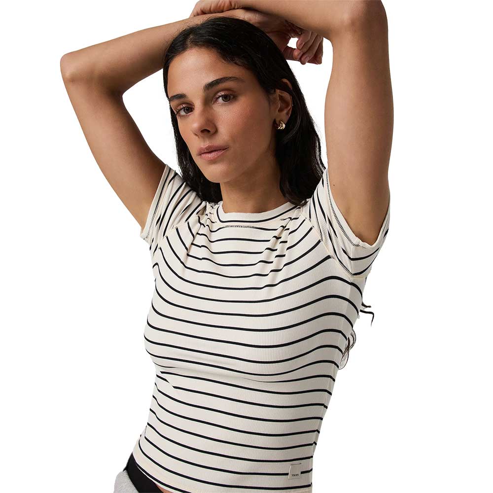Women's Pose Fitted Tee - Ink Stripe