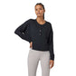 Women's Long Sleeve Sunrise Oversize Henley - Black