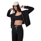 Women's Halo Modern Full Zip Hoodie - Solid Black
