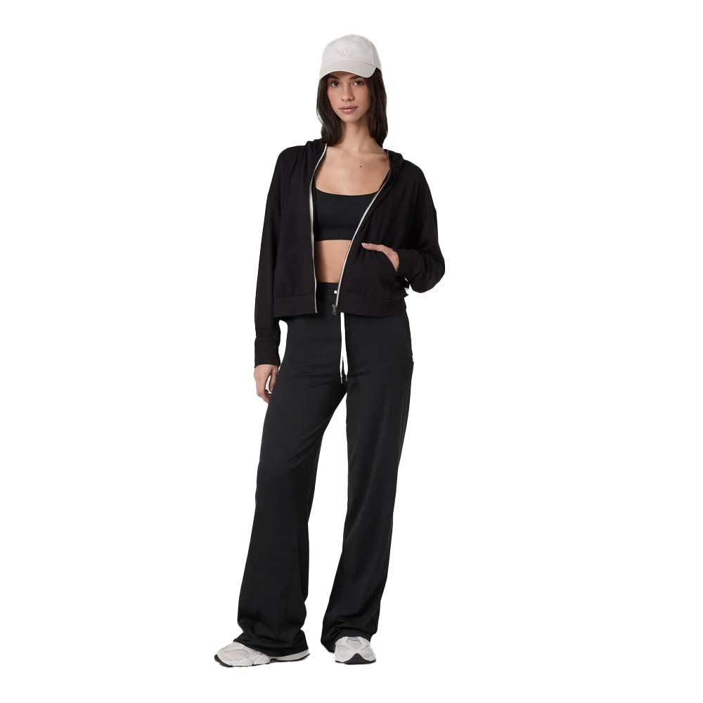 Women's Halo Modern Full Zip Hoodie - Solid Black