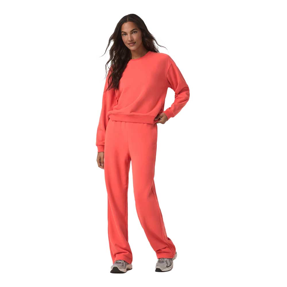 Women's Sedona Seams Crew - Bright Coral