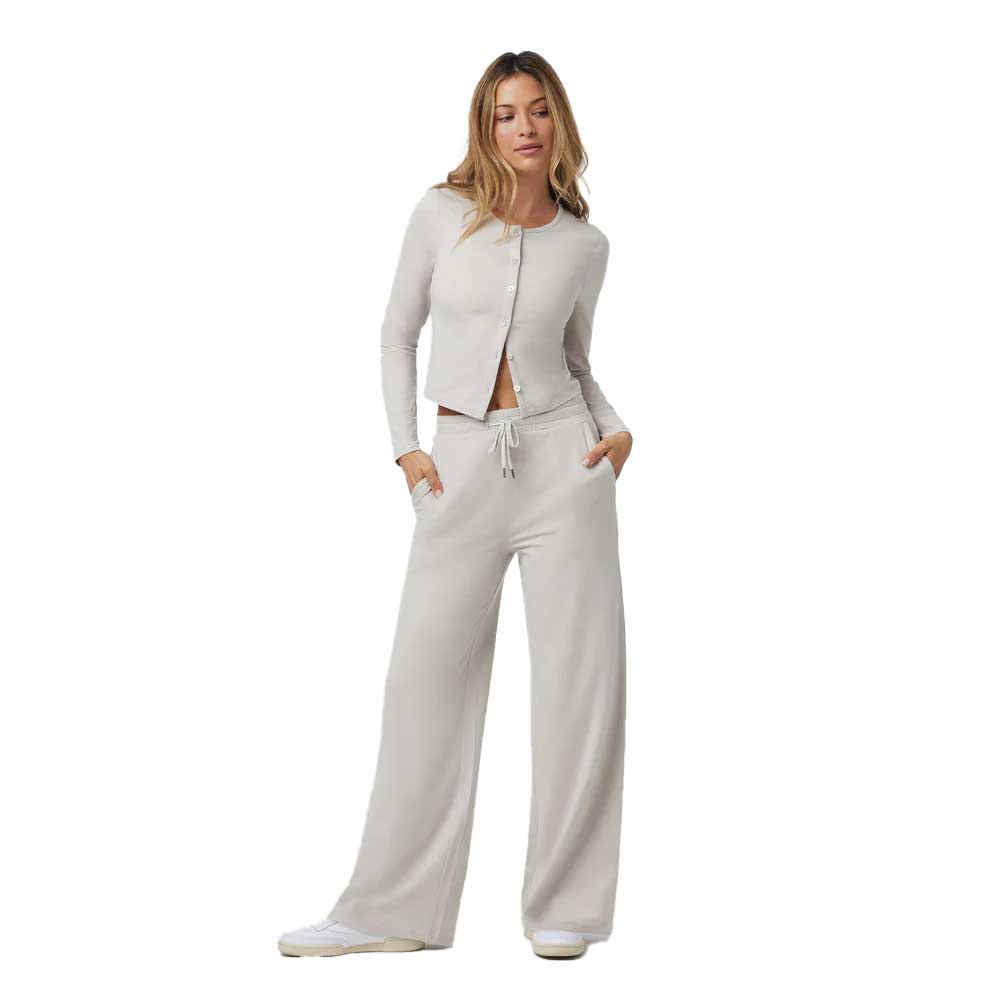 Women's Halo Essential Wideleg Pant - Ecru Heather