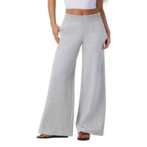 Women's Sedona Midrise Wideleg Sweat - Light Heather Grey