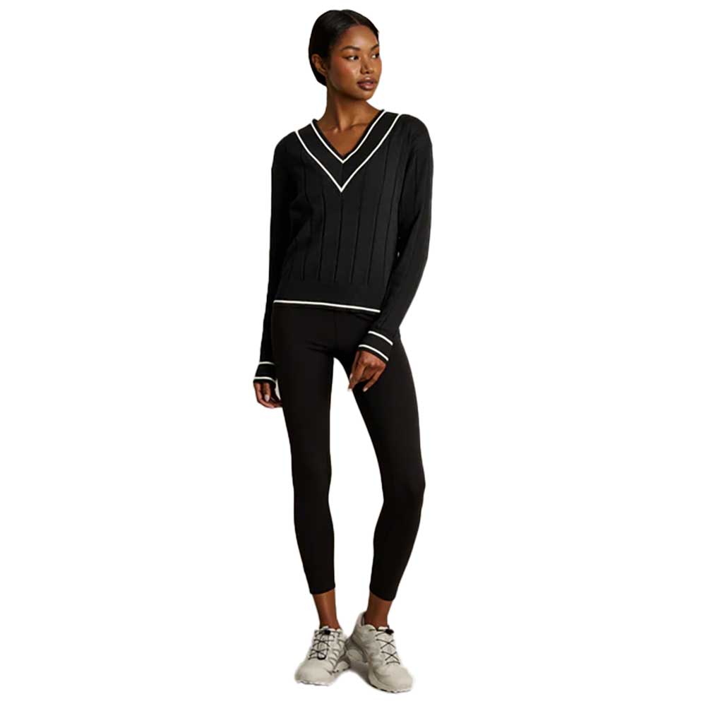 Women's Varsity Cable Knit Sweater - Pure Black
