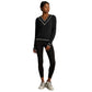 Women's Varsity Cable Knit Sweater - Pure Black