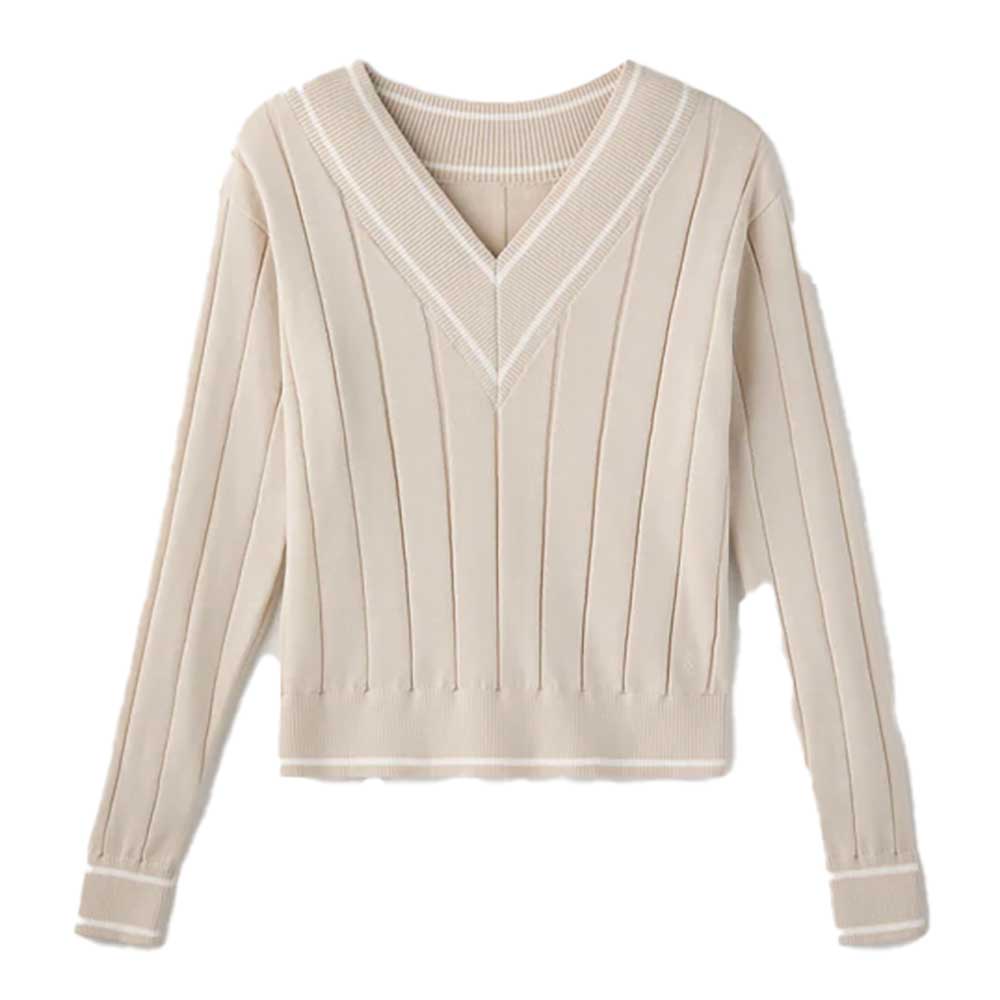 Women's Varsity Cable Knit Sweater - Sand