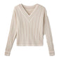 Women's Varsity Cable Knit Sweater - Sand