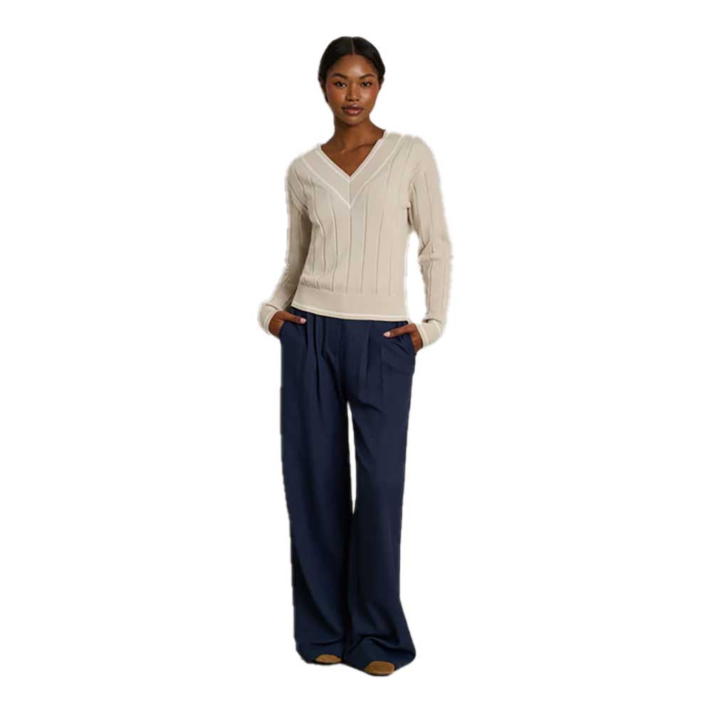 Women's Varsity Cable Knit Sweater - Sand