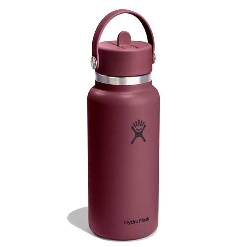 32 oz Wide Mouth with Flex Straw Cap - Burgundy