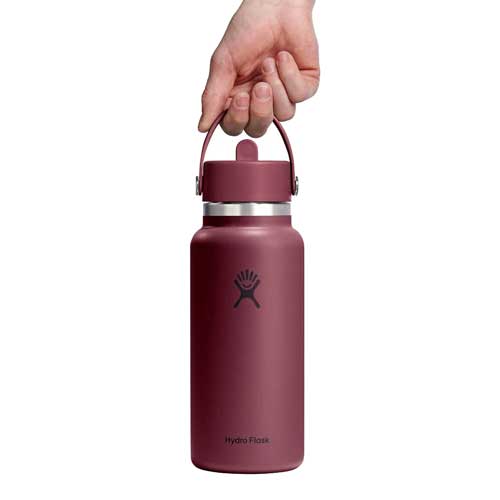 32 oz Wide Mouth with Flex Straw Cap - Burgundy