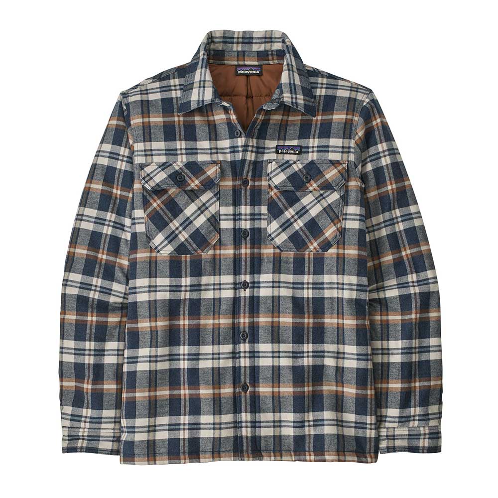 Men's Insulated Organic Cotton Midweight Fjord Flannel Shirt - Fields: New Navy