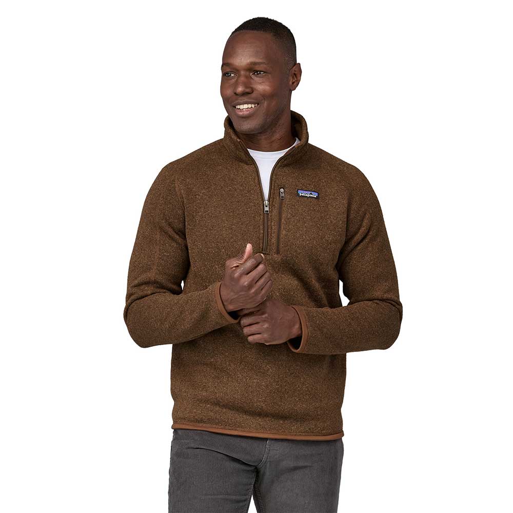 Men's Better Sweater 1/4 Zip Fleece- Moose Brown