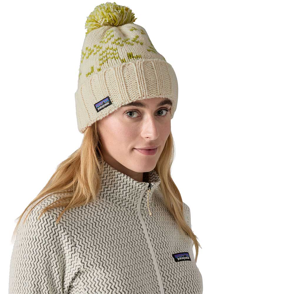 Snowbelle Beanie - Evergreen Flakes: Birch White