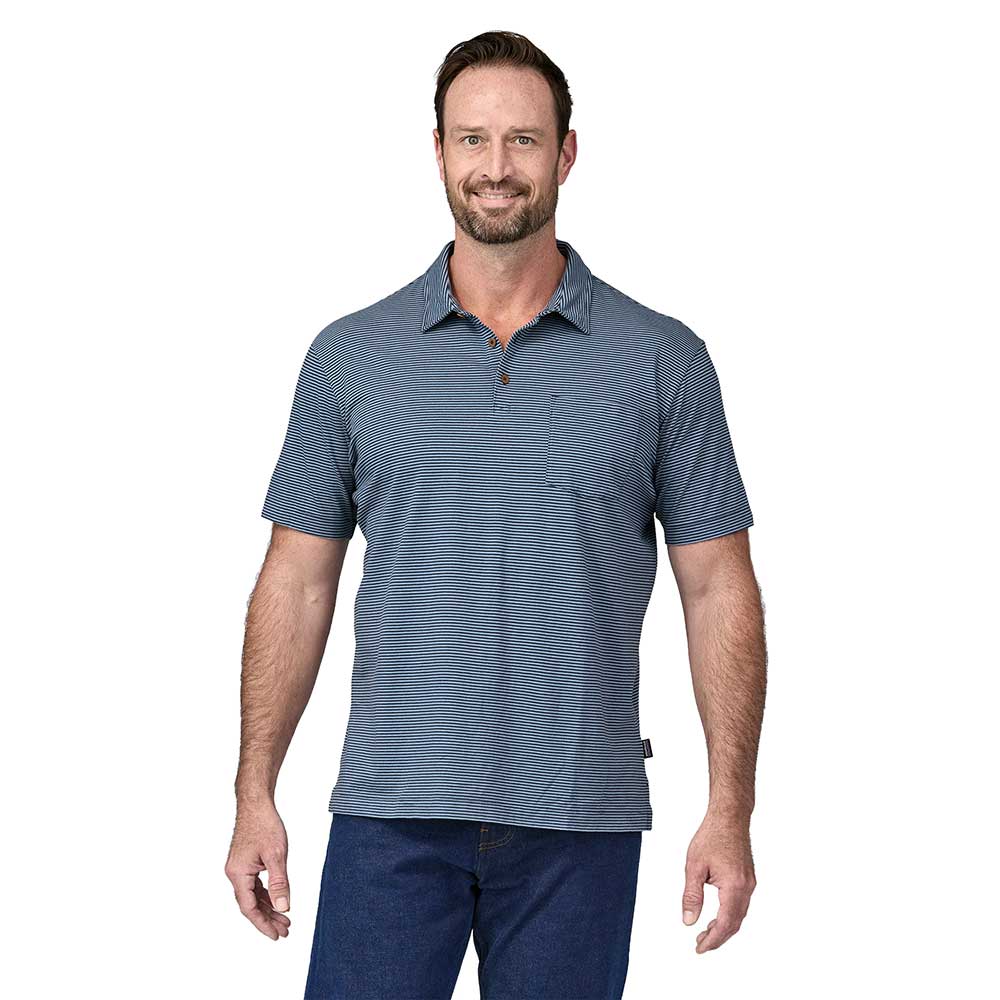 Men's Daily Polo - Fathom Stripe: New Navy