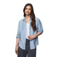 Women's Kenna Stripe Button Down - Ice Navy/White
