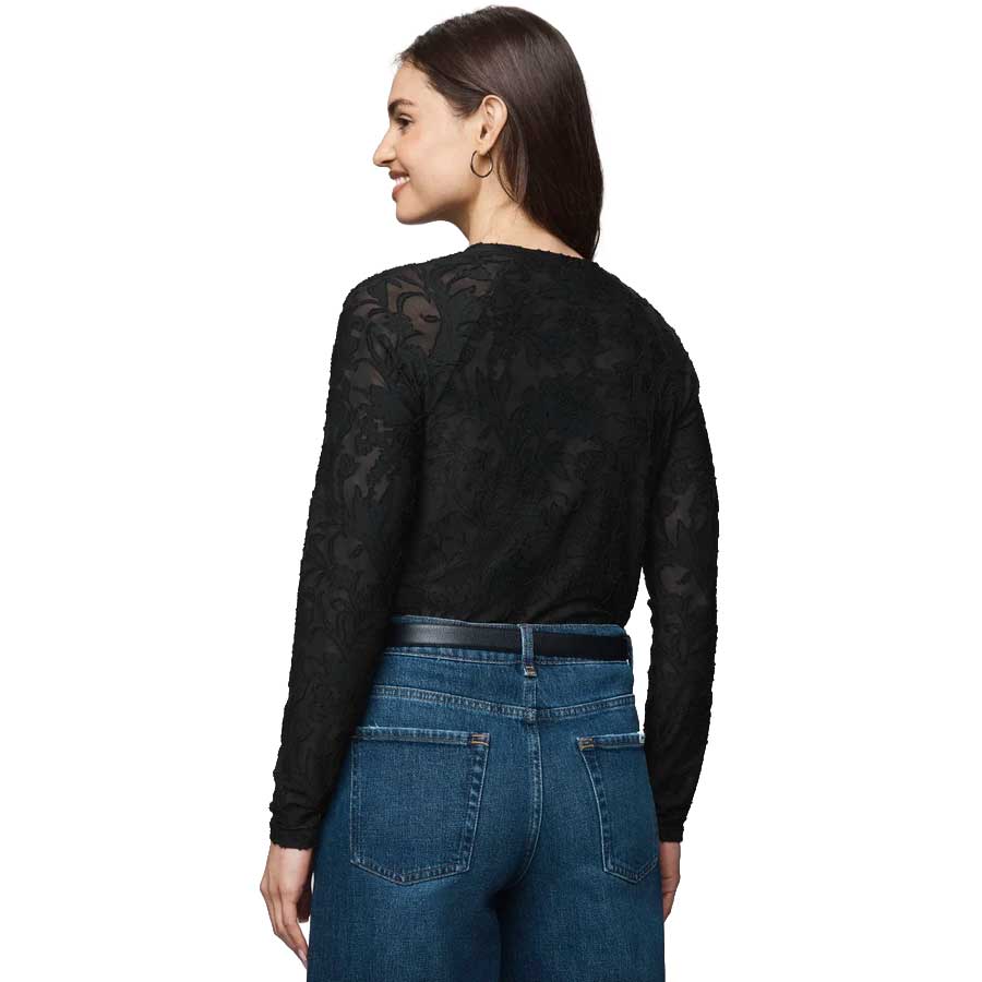 Women's Cecelia Floral Long Sleeve Tee - Black