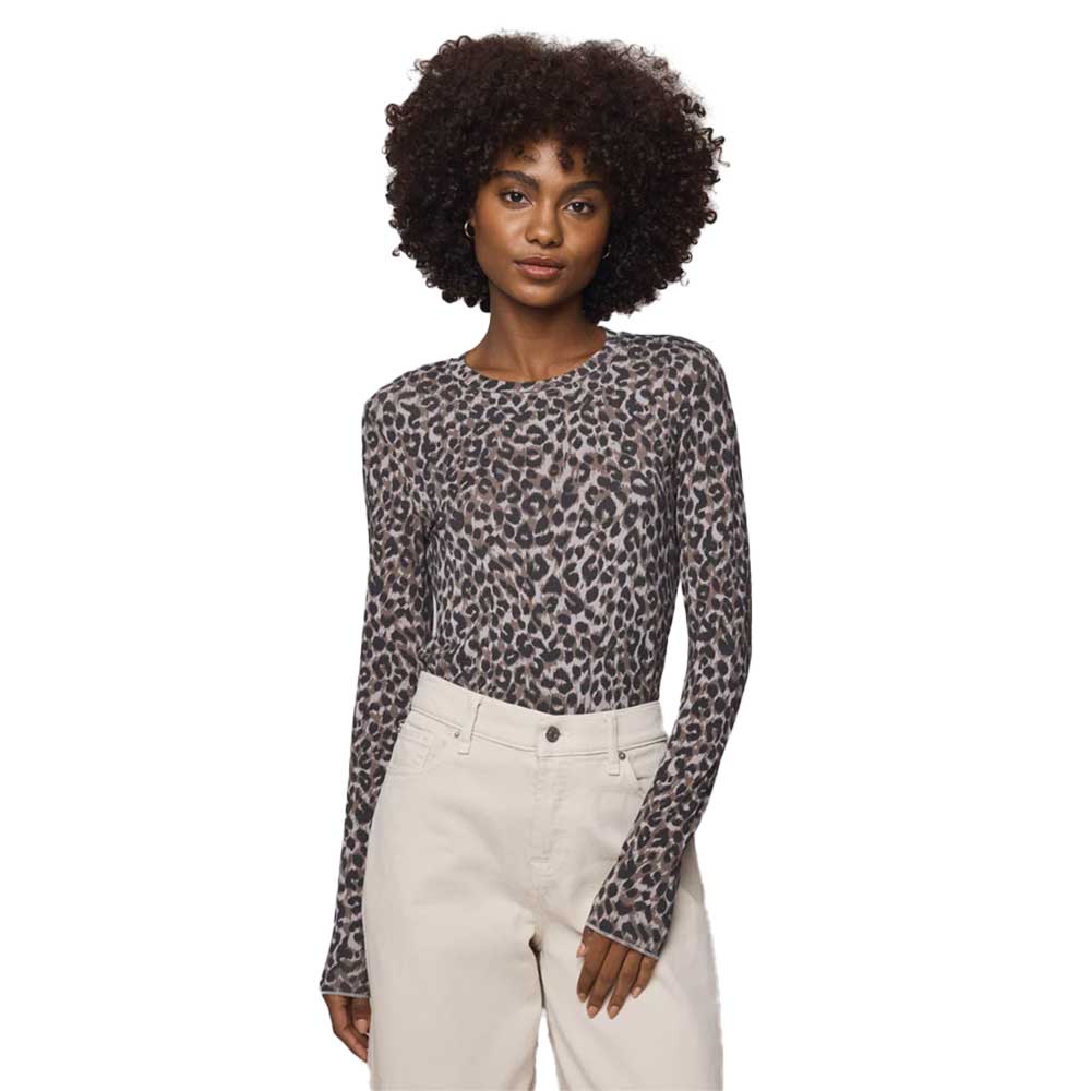 Women's Bamboo Long Sleeve Tee - Leopard Print