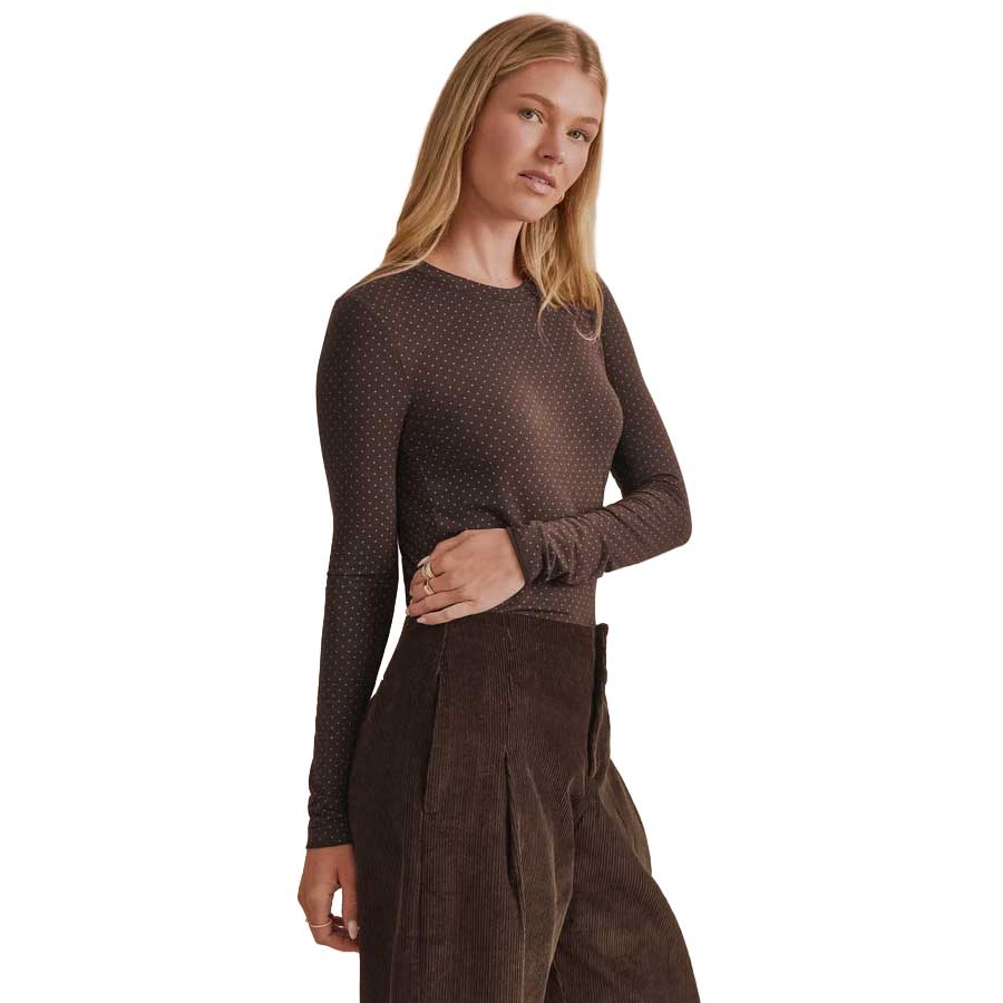 Women's Bamboo Long Sleeve Tee - Java/Taupe Grey