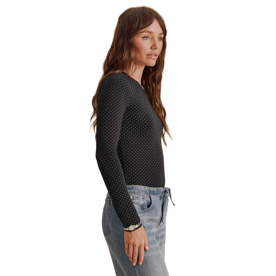 Women's Bamboo Long Sleeve Tee - Black/Pale Oak