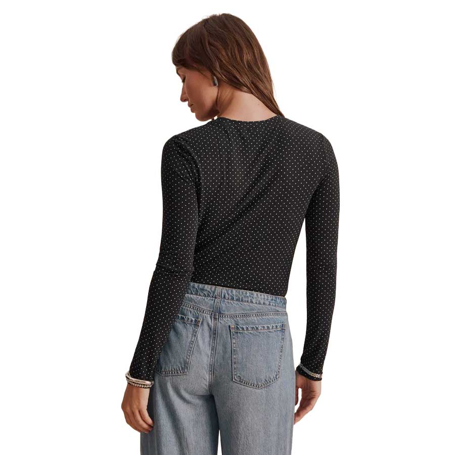 Women's Bamboo Long Sleeve Tee - Black/Pale Oak