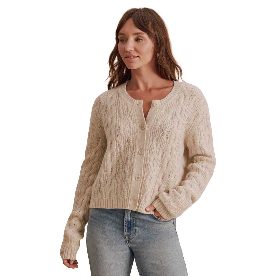 Women's Tori Cashmere Button Cardigan - Wheat Heather