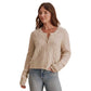 Women's Tori Cashmere Button Cardigan - Wheat Heather