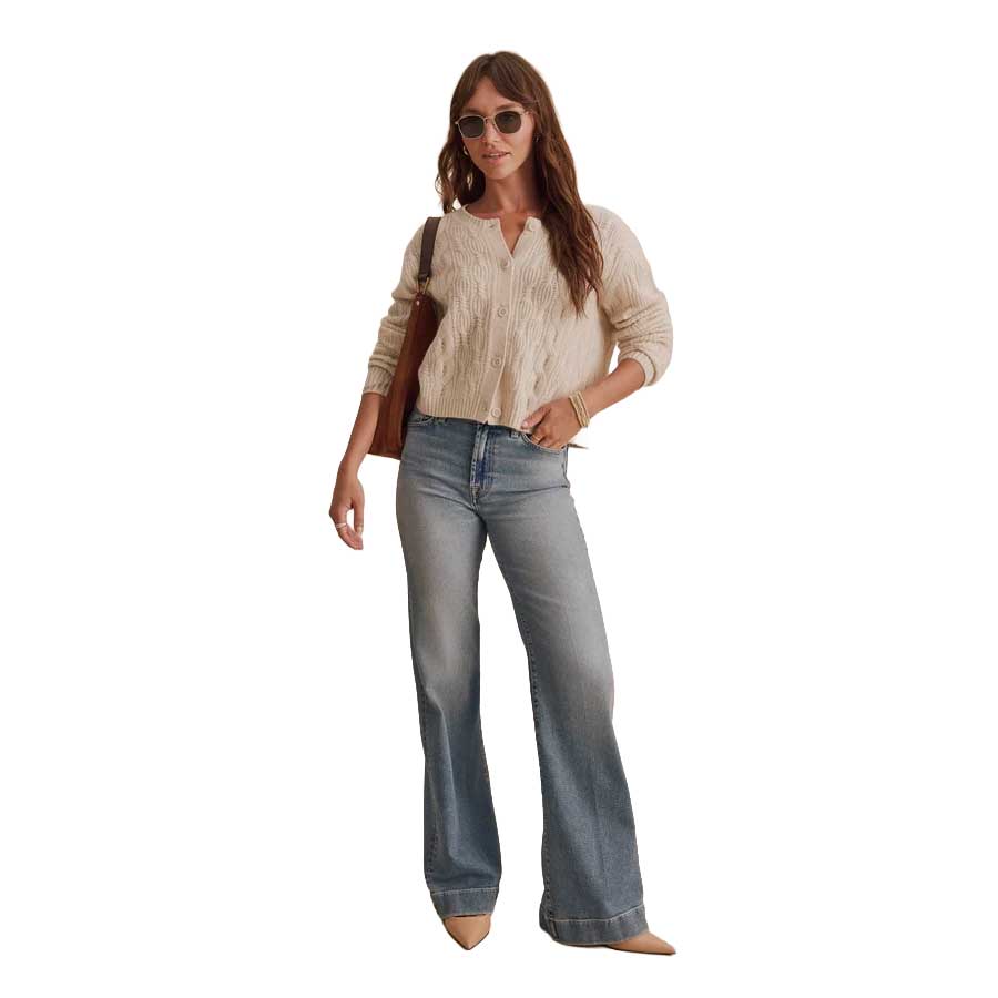 Women's Tori Cashmere Button Cardigan - Wheat Heather